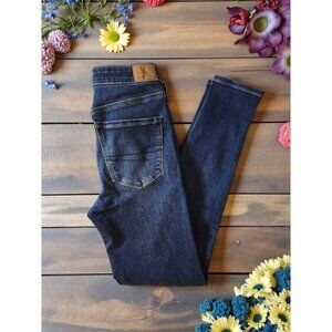 American Eagle Hi-Rise Jegging | Dark Wash Stretch Denim | Size 6 Regular